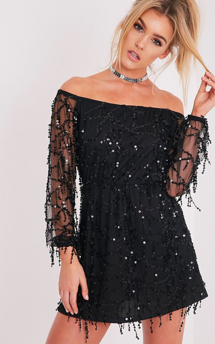 Little Black Sequin Dress